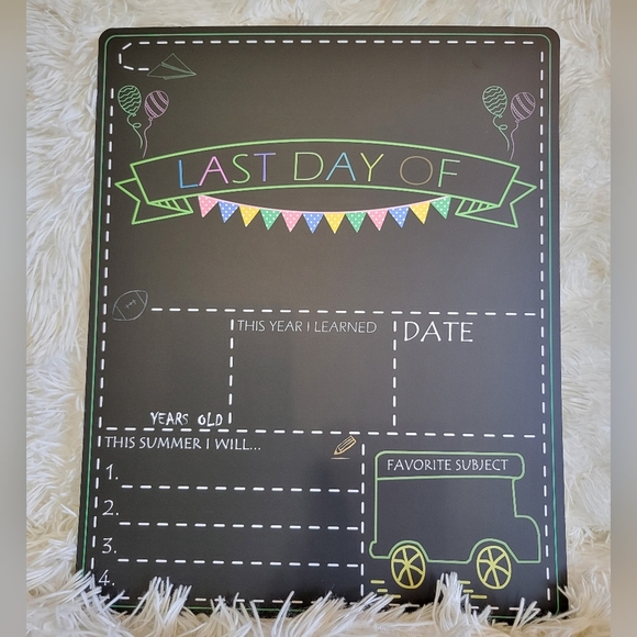 First and Last day of school chalkboard sign Fall Summer Back To School Kids - Picture 3 of 5